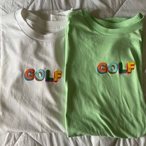 Golf shirt set white / green